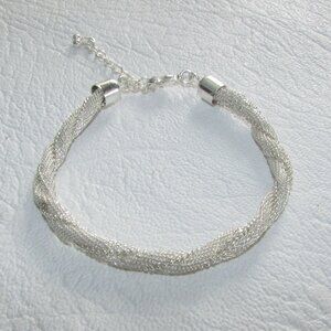 Silver Twisted Mesh Bracelet - NEW